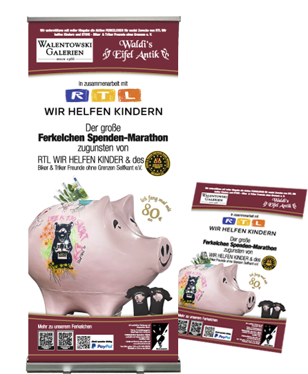 Ferkelchen auf Reisen Roll-Up-Design Euskirchen - Bild