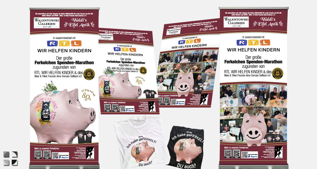Ferkelchen Roll-Up- & Flyerdesign für 80 Euro Waldi - Bild